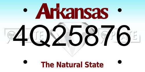 4Q25876 Arkansas License Plate