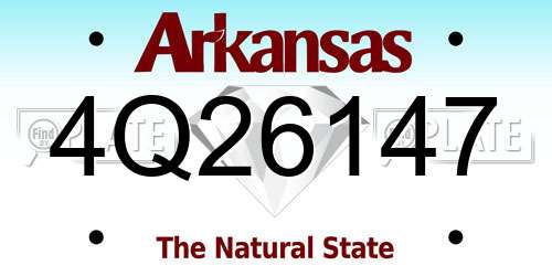 4Q26147 Arkansas License Plate