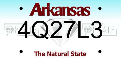 4Q27L3 Arkansas License Plate