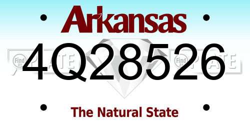 4Q28526 Arkansas License Plate