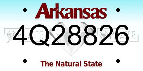 4Q28826 Arkansas License Plate