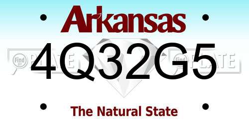 4Q32G5 Arkansas License Plate