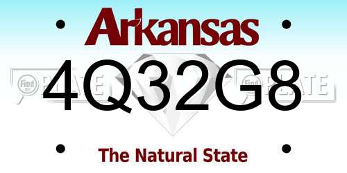 4Q32G8 Arkansas License Plate