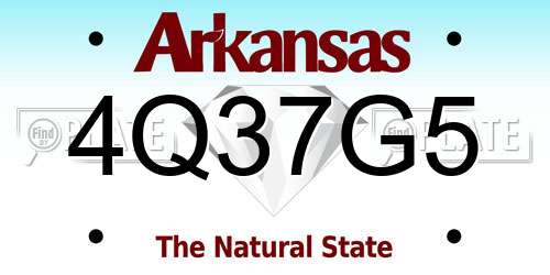 4Q37G5 Arkansas License Plate