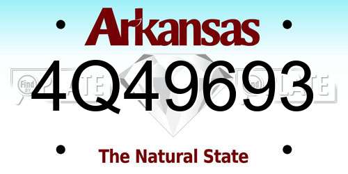 4Q49693 Arkansas License Plate