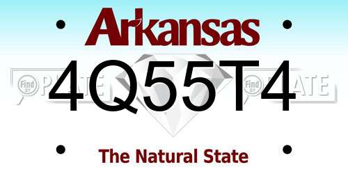 4Q55T4 Arkansas License Plate
