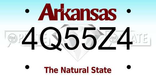 4Q55Z4 Arkansas License Plate