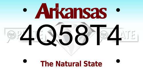 4Q58T4 Arkansas License Plate