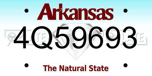 4Q59693 Arkansas License Plate