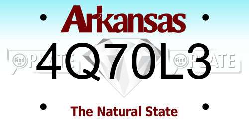 4Q70L3 Arkansas License Plate