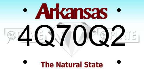 4Q70Q2 Arkansas License Plate