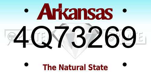 4Q73269 Arkansas License Plate