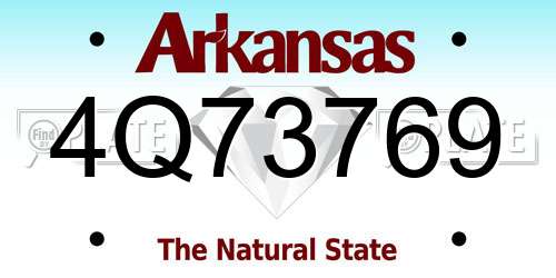 4Q73769 Arkansas License Plate