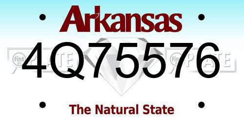 4Q75576 Arkansas License Plate