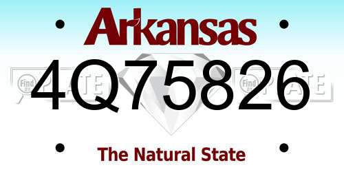 4Q75826 Arkansas License Plate