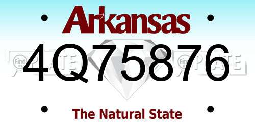 4Q75876 Arkansas License Plate