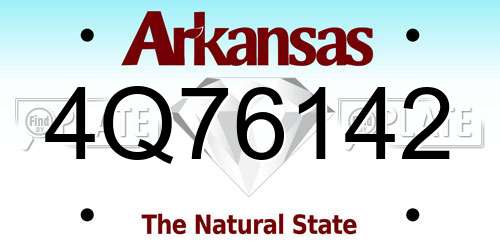 4Q76142 Arkansas License Plate
