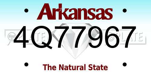 4Q77967 Arkansas License Plate