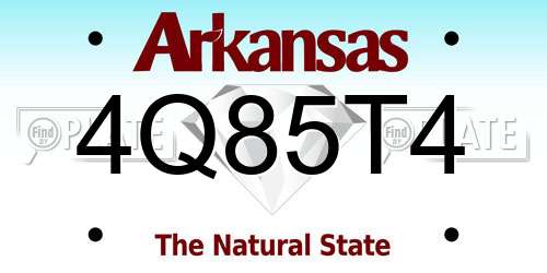 4Q85T4 Arkansas License Plate