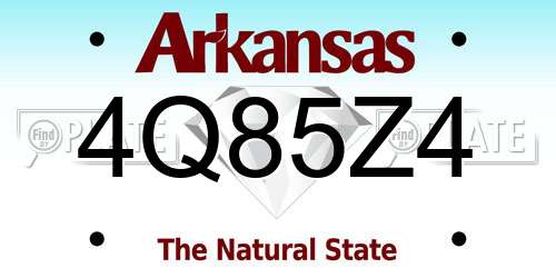 4Q85Z4 Arkansas License Plate