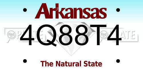 4Q88T4 Arkansas License Plate