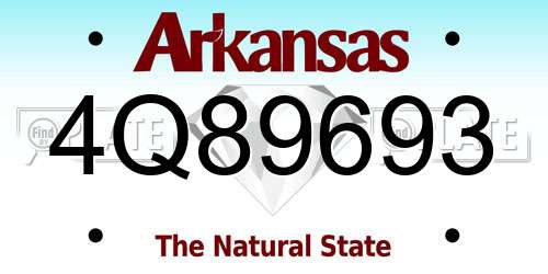 4Q89693 Arkansas License Plate