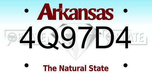 4Q97D4 Arkansas License Plate