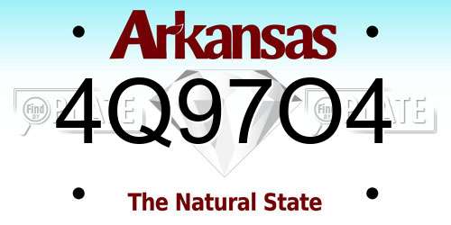 4Q97O4 Arkansas License Plate