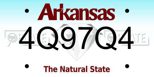 4Q97Q4 Arkansas License Plate