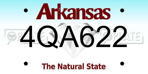 4QA622 Arkansas License Plate