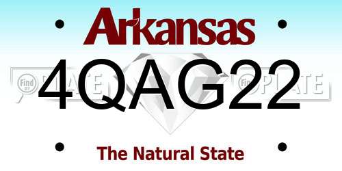 4QAG22 Arkansas License Plate