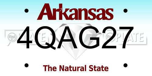 4QAG27 Arkansas License Plate