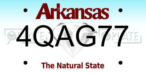 4QAG77 Arkansas License Plate