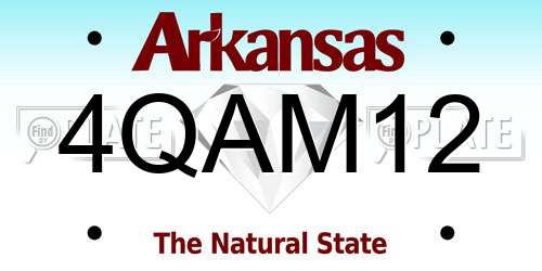4QAM12 Arkansas License Plate