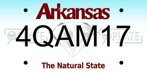 4QAM17 Arkansas License Plate