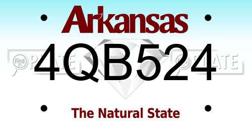 4QB524 Arkansas License Plate