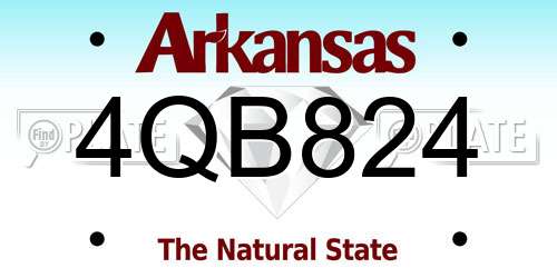 4QB824 Arkansas License Plate