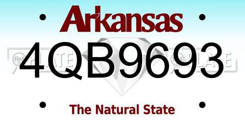4QB9693 Arkansas License Plate