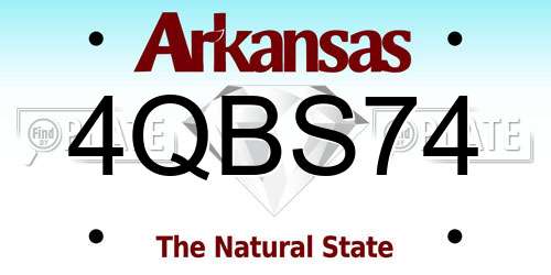 4QBS74 Arkansas License Plate