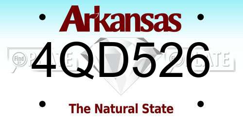 4QD526 Arkansas License Plate