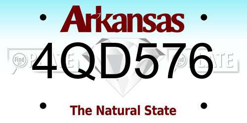 4QD576 Arkansas License Plate