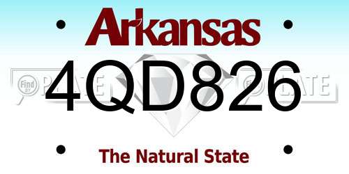 4QD826 Arkansas License Plate