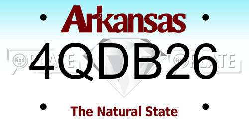 4QDB26 Arkansas License Plate