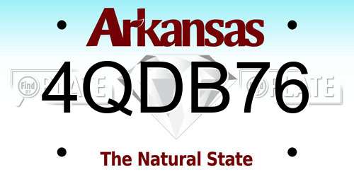 4QDB76 Arkansas License Plate
