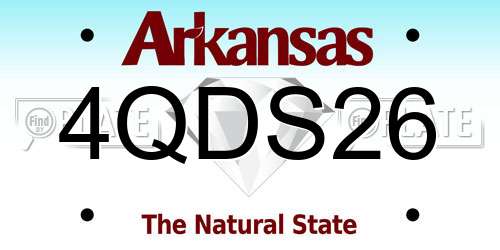 4QDS26 Arkansas License Plate