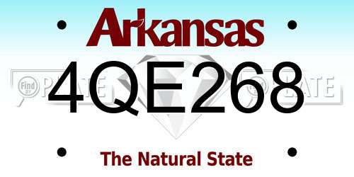 4QE268 Arkansas License Plate