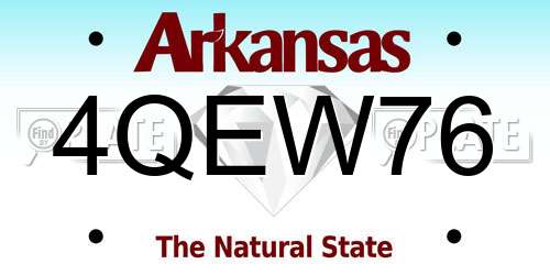 4QEW76 Arkansas License Plate