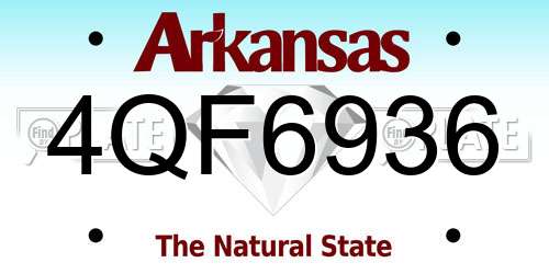 4QF6936 Arkansas License Plate