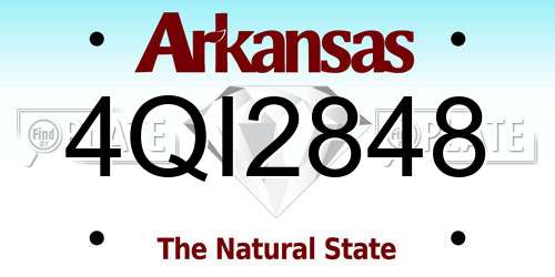 4QI2848 Arkansas License Plate