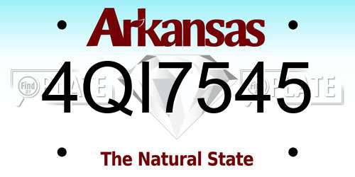 4QI7545 Arkansas License Plate